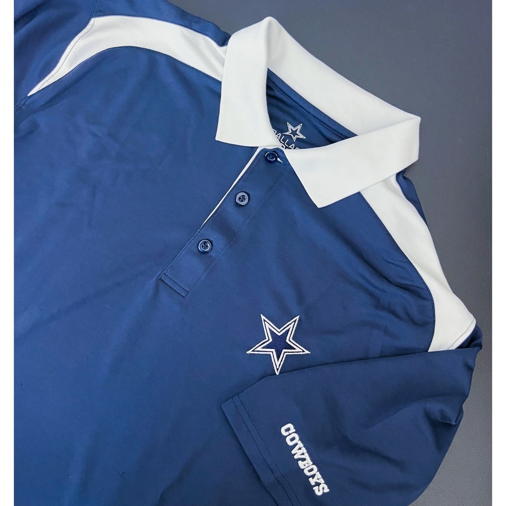 Dallas Cowboys Polo Shirt Mens XL Blue Short Sleeve   Authentic Apparel NFL